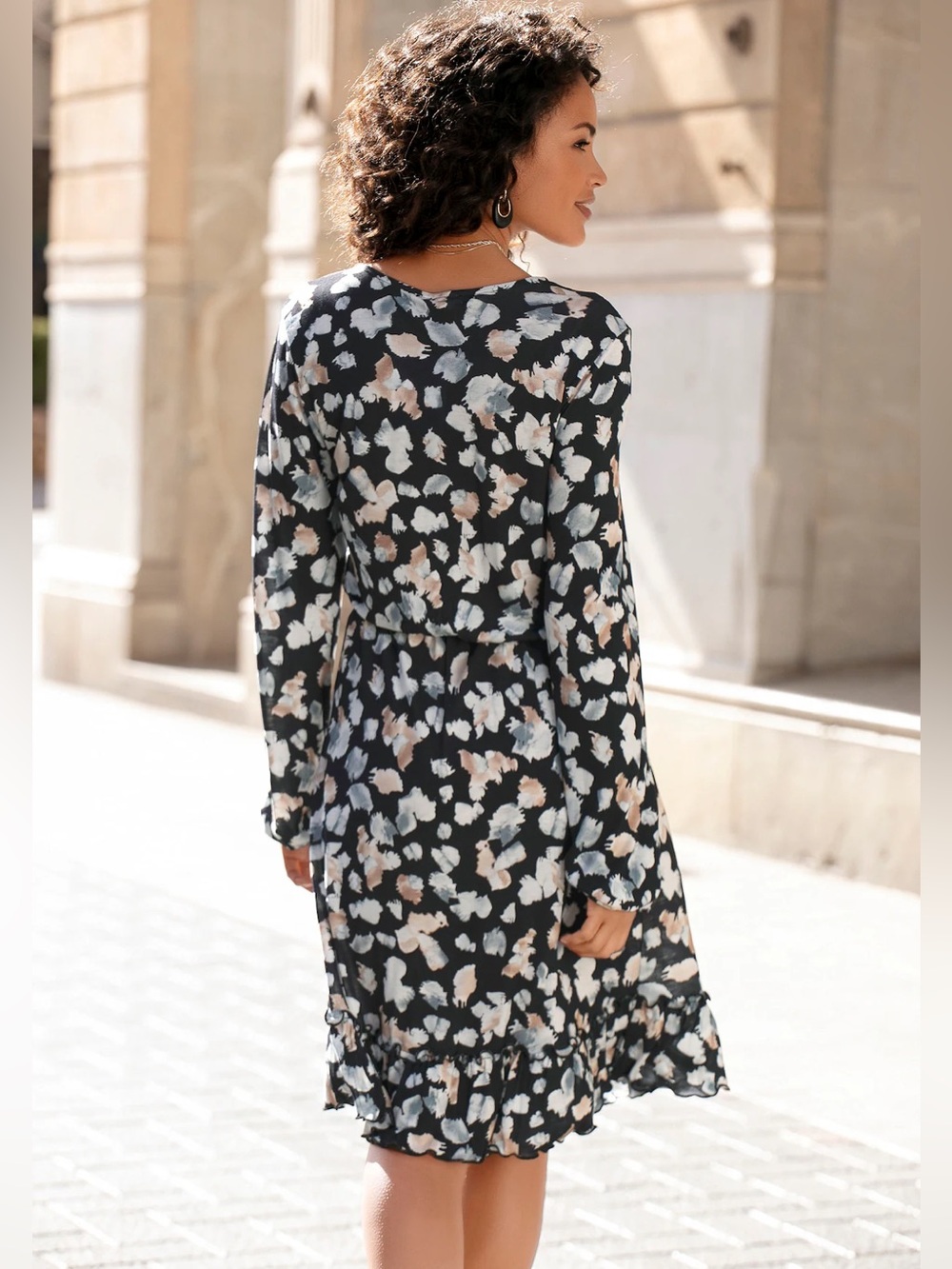 🆕 Luscana Long Sleeve Faux Wrap Dress Size 14